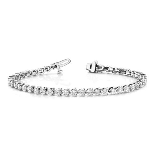 צמידי טניס 3 שיניים - זהב לבן